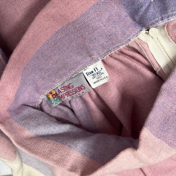 Lasting Impressions Vintage Plaid Skirt Size 11 Pinks Purples - Picture 5 of 6